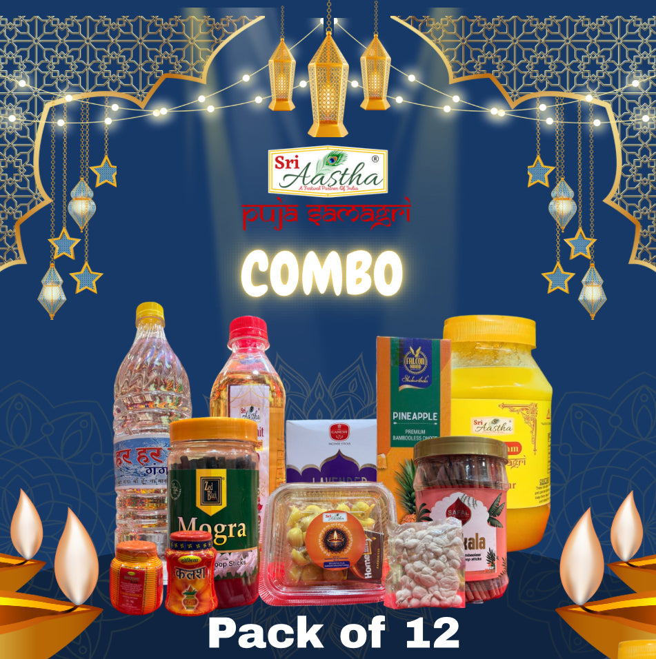 Combo pack of 12 || Sri Aastha Puja Samagri