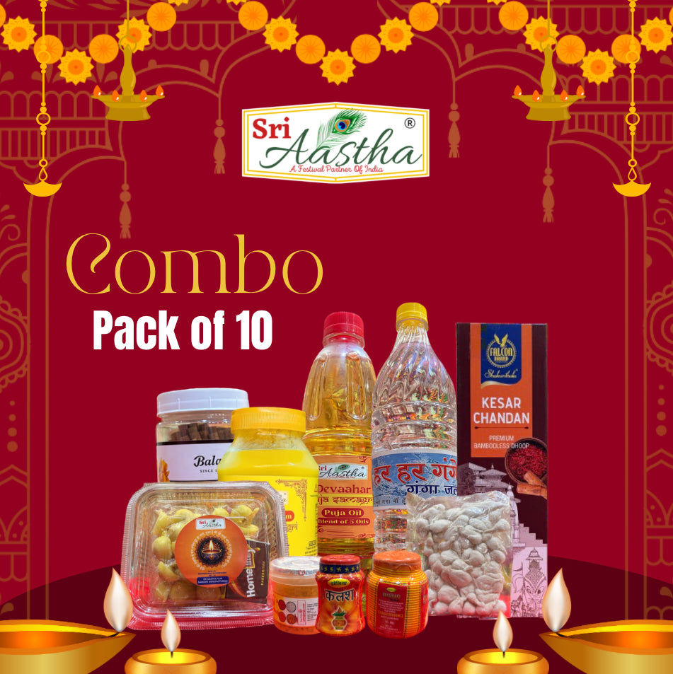 Combo Pack Of 10 || Sri Aastha Puja Samagri